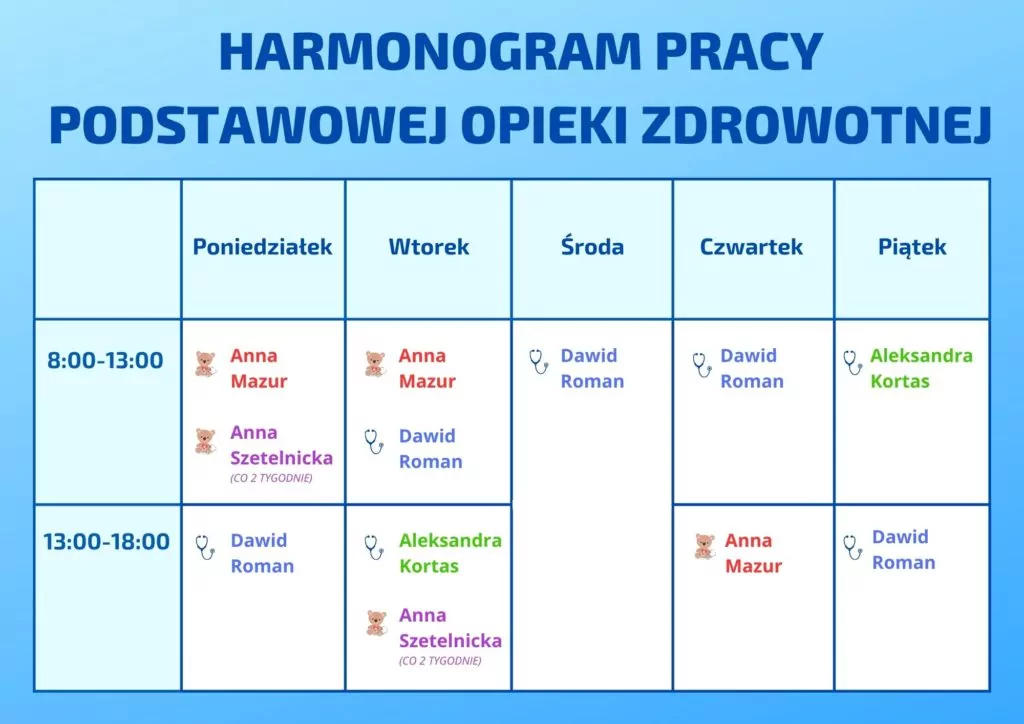 HARMONOGRAM PRACY LEKARZY RODZINNYCH 09 2024