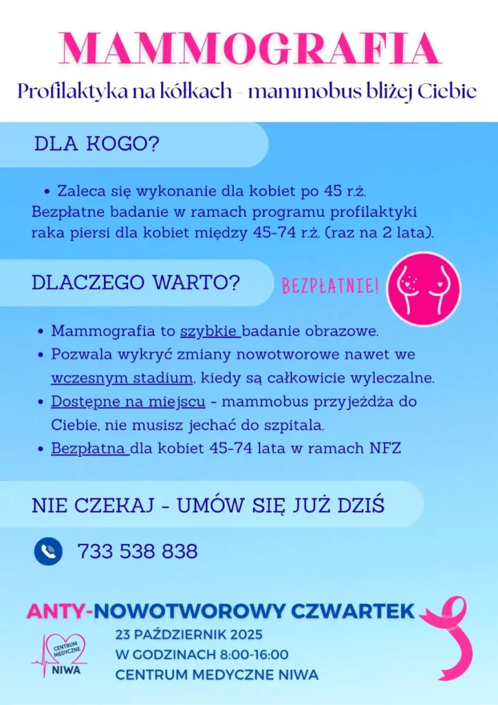 Antynowotworowy Czwartek w CM NIWA!