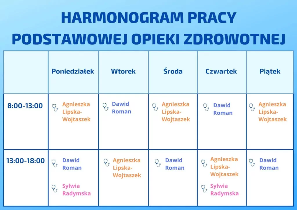 grafik lekarzy poz głogów