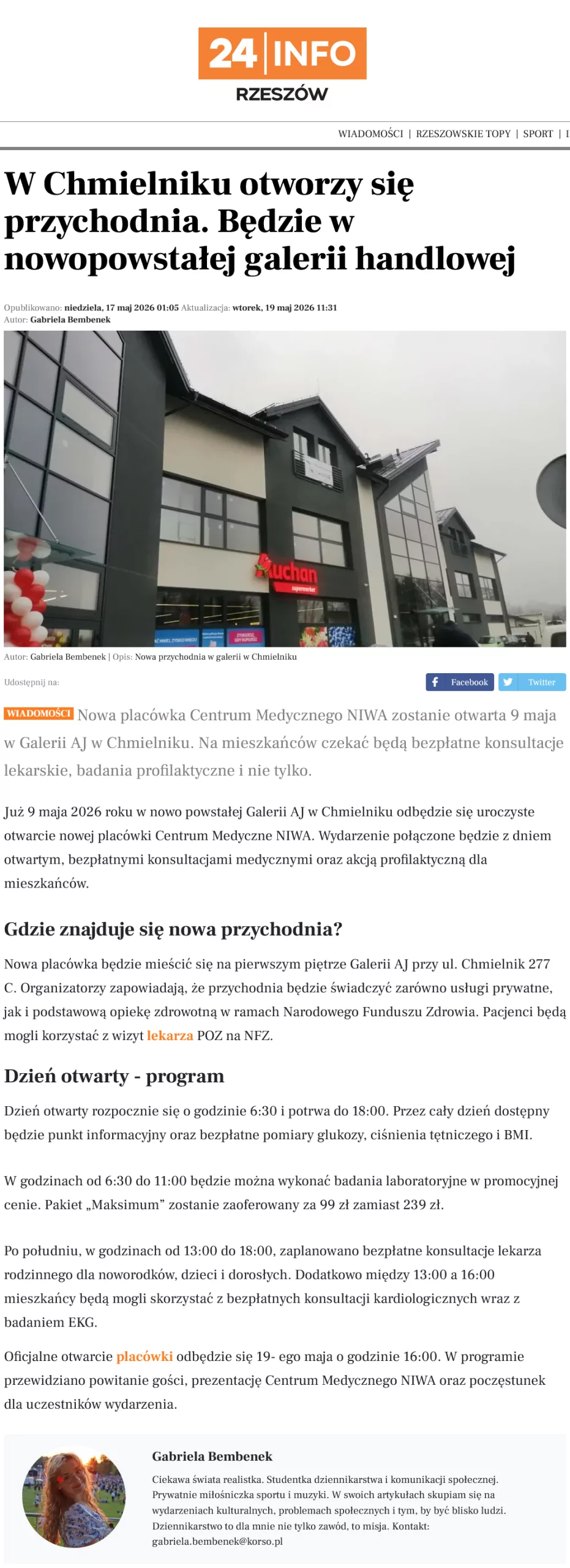 CM Niwa Głogów Młp. Nowa przychodnia pod Rzeszowem. Bedzie w nowopowstalej galerii handlowej rzeszow24.info scaled